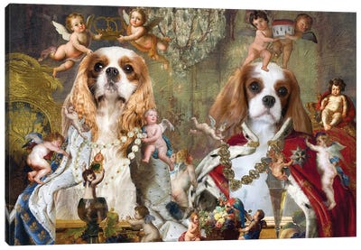 Cavalier King Charles Spaniel Coronation Canvas Art Print - Cavalier King Charles Spaniel Art