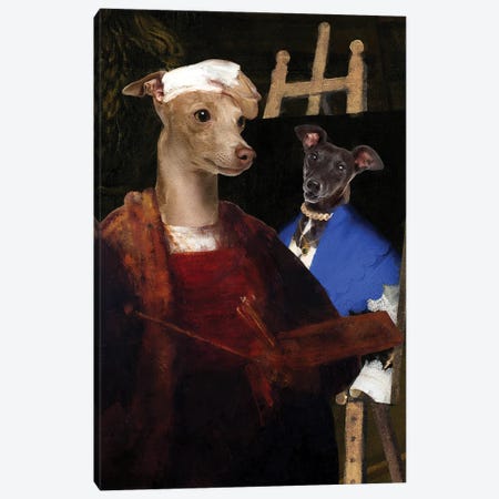 Italian Greyhound Allegory Of Art I Canvas Print #NDG1937} by Nobility Dogs Canvas Wall Art