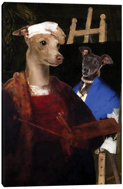 Italian Greyhound Allegory Of Art I Canvas Art Print - Greyhound Art