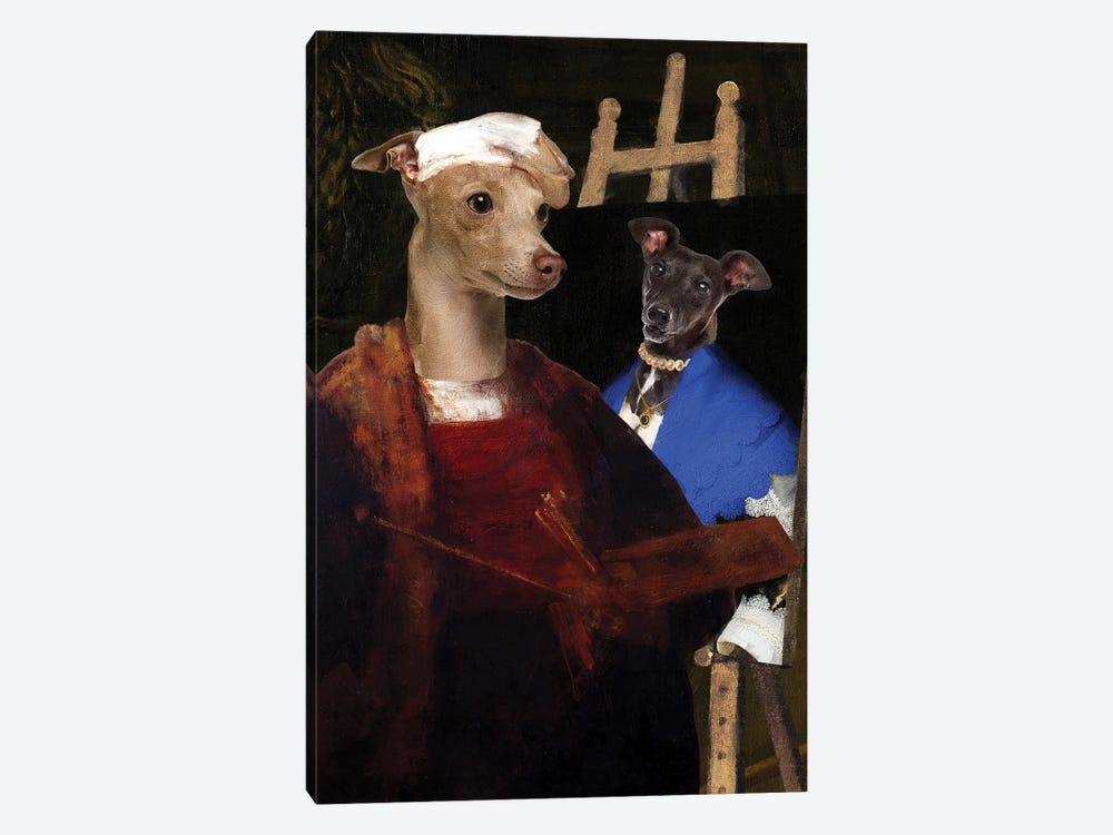 Italian Greyhound Allegory Of Art I by Nobility Dogs 1-piece Canvas Print