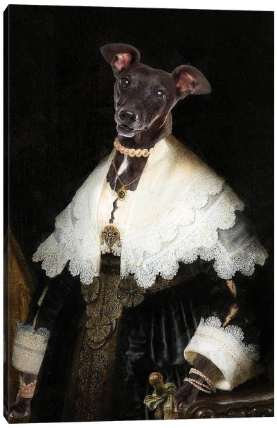 Italian Greyhound Allegory Of Art II Canvas Art Print - Greyhound Art