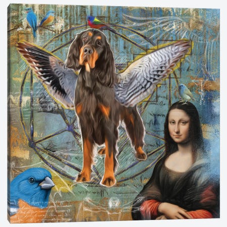 Gordon Setter Angel Da Vinci Canvas Print #NDG193} by Nobility Dogs Canvas Wall Art