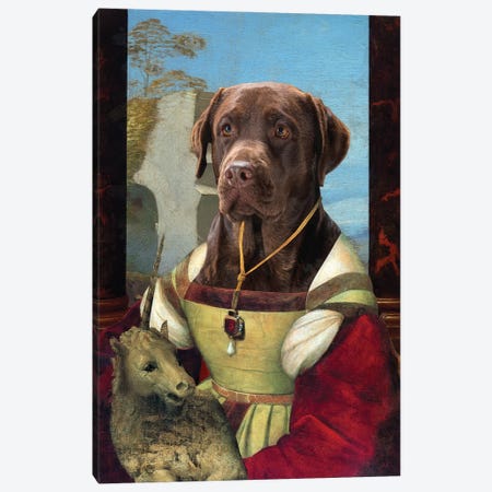 Labrador Retriever Allegory Of Art II Canvas Print #NDG1940} by Nobility Dogs Canvas Wall Art