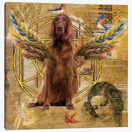 Irish Setter Angel Da Vinci Canvas Print #NDG194} by Nobility Dogs Canvas Art Print