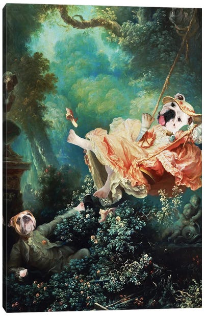 English Bulldog Rococo I Canvas Art Print - Bulldog Art