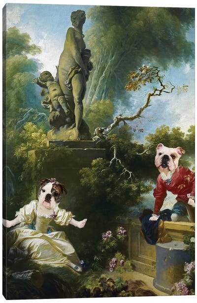 English Bulldog Rococo II Canvas Art Print - Bulldog Art