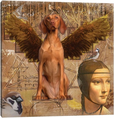 Vizsla Angel Da Vinci Canvas Art Print - Nobility Dogs
