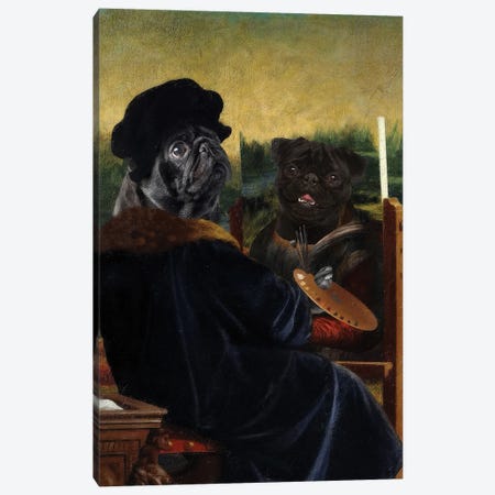 Pug Allegory Of Art I Canvas Print #NDG1960} by Nobility Dogs Canvas Art