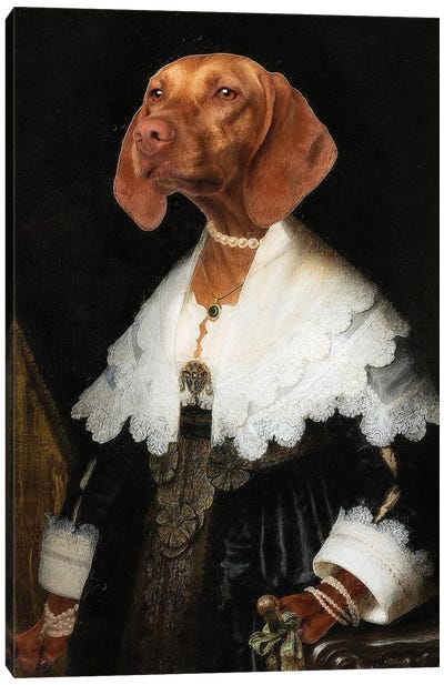 Vizsla Allegory Of Art II Canvas Art Print - Nobility Dogs