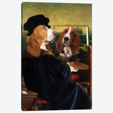 Basset Hound Allegory Of Art I Canvas Print #NDG1966} by Nobility Dogs Art Print