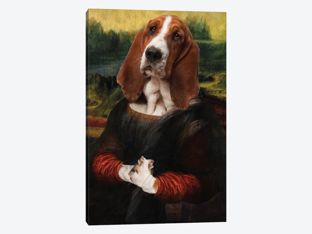 Basset Hound Allegory Of Art II by Nobility Dogs 1-piece Canvas Artwork