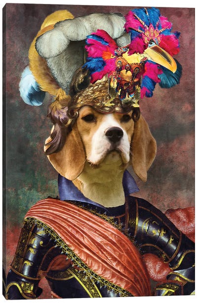 Beagle Renaissance Carnival I Canvas Art Print - Beagle Art