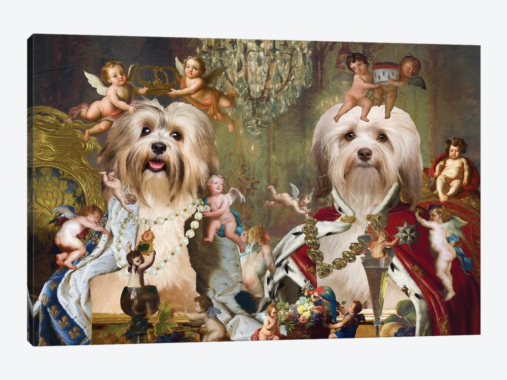 Havanese Coronation Of Emperors And Empresses by Nobility Dogs 1-piece Canvas Artwork