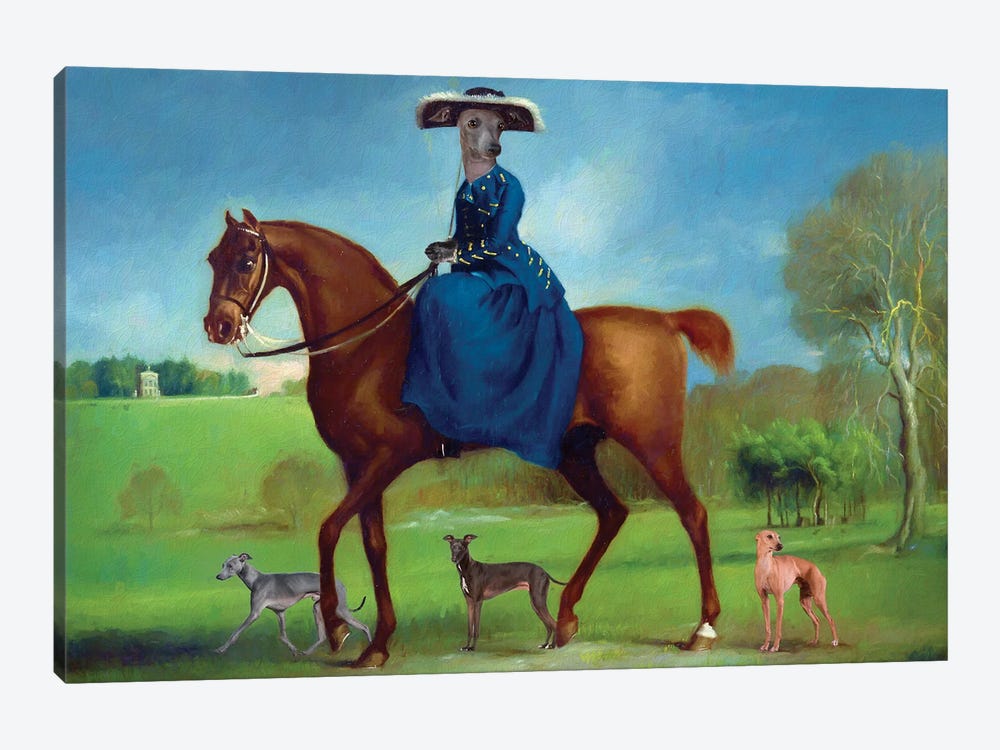Italian Greyhound The Countess Of Coningsby by Nobility Dogs 1-piece Canvas Artwork