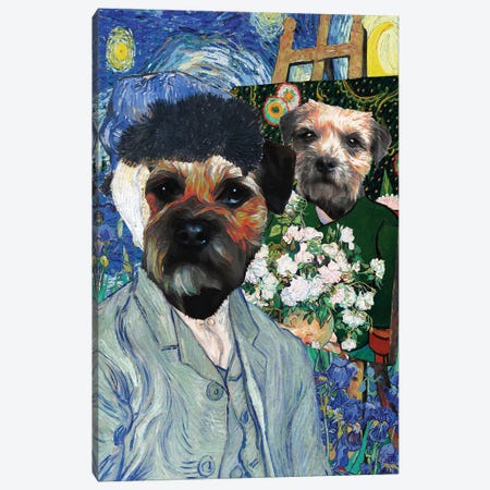 Border Terrier Allegory Of Art Van Gogh And Model I Canvas Print #NDG1978} by Nobility Dogs Art Print