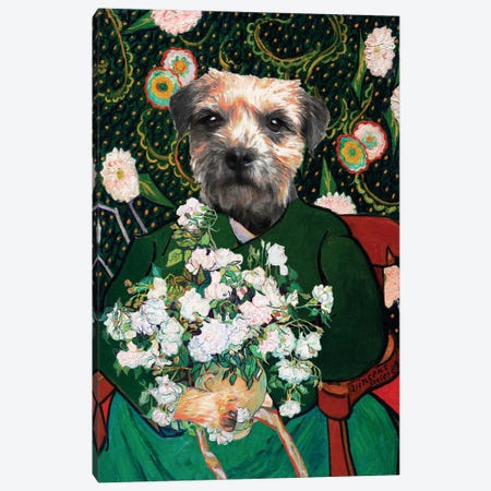 Border Terrier Allegory Of Art Van Gogh And Model II Canvas Print #NDG1979} by Nobility Dogs Canvas Print