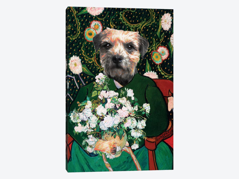 Border Terrier Allegory Of Art Van Gogh And Model II by Nobility Dogs 1-piece Canvas Print
