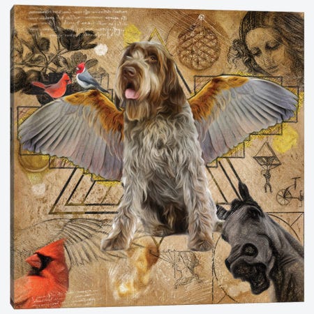 Wirehaired Pointing Griffon Angel Da Vinci Canvas Print #NDG197} by Nobility Dogs Canvas Art Print