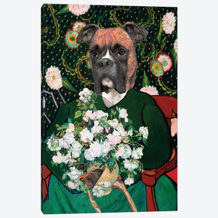 Boxer Dog Allegory Of Art Van Gogh And Model II Canvas Print #NDG1981} by Nobility Dogs Canvas Wall Art