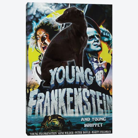 Whippet Young Frankenstein Canvas Print #NDG1982} by Nobility Dogs Canvas Artwork
