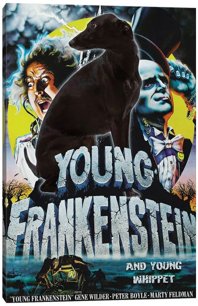 Whippet Young Frankenstein Canvas Art Print - Frankenstein