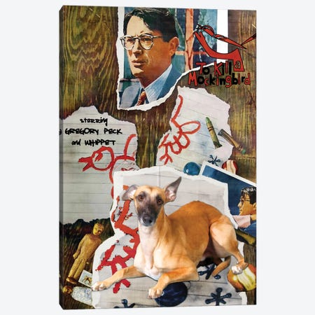 Whippet To Kill A Mockingbird Canvas Print #NDG1983} by Nobility Dogs Canvas Wall Art
