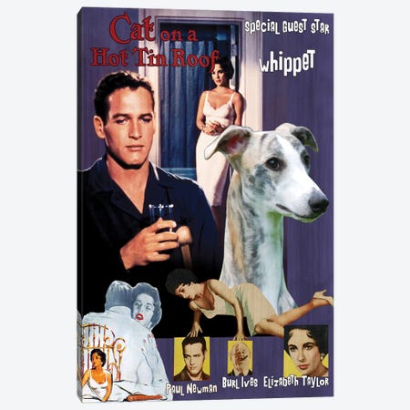 Whippet On A Hot Tin Roof Canvas Print #NDG1985} by Nobility Dogs Canvas Print