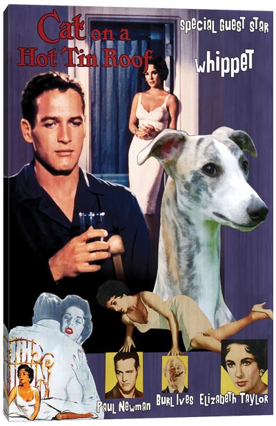 Whippet On A Hot Tin Roof Canvas Art Print - Vintage Movie Posters