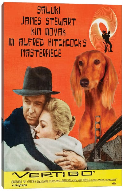 Saluki Vertigo Canvas Art Print - Vintage Movie Posters