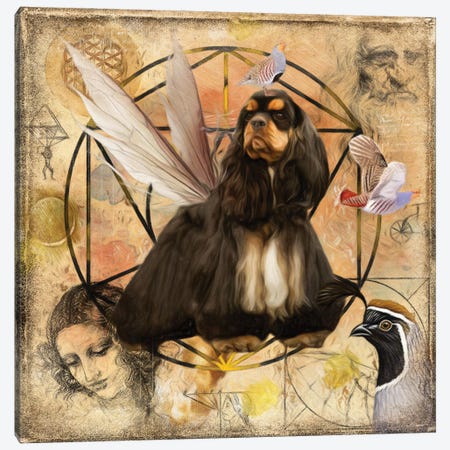 Cocker Spaniel Black And Tan Angel Canvas Print #NDG198} by Nobility Dogs Canvas Artwork