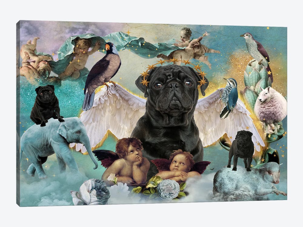 Pug All Dogs Go To Heaven by Nobility Dogs 1-piece Art Print