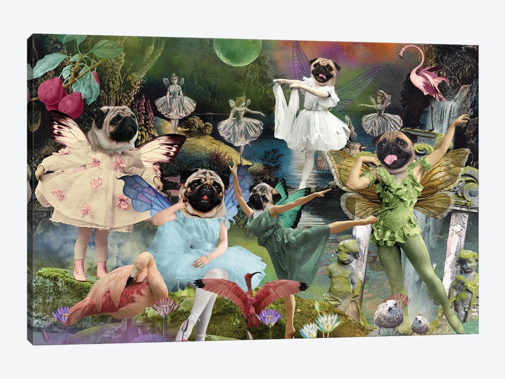 Pug Fairy Dance by Nobility Dogs 1-piece Canvas Art