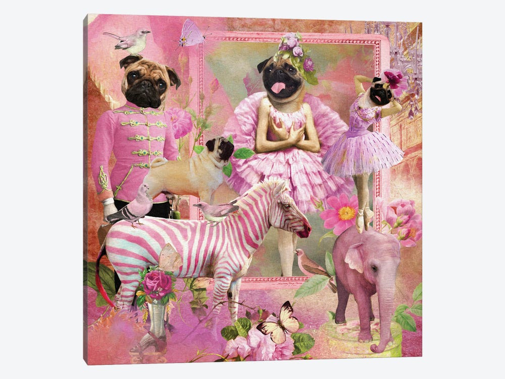 Pug Ballet Slipper Pink Story by Nobility Dogs 1-piece Art Print