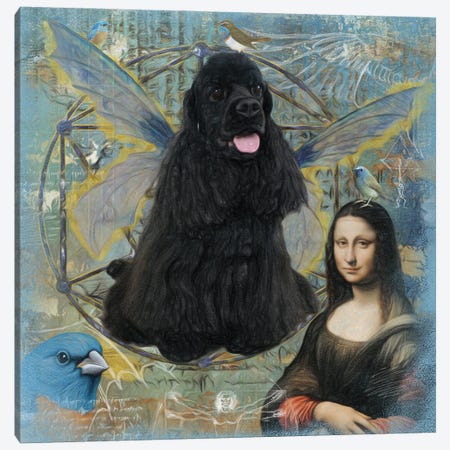 Black Cocker Spaniel Angel Da Vinci Canvas Print #NDG199} by Nobility Dogs Canvas Art
