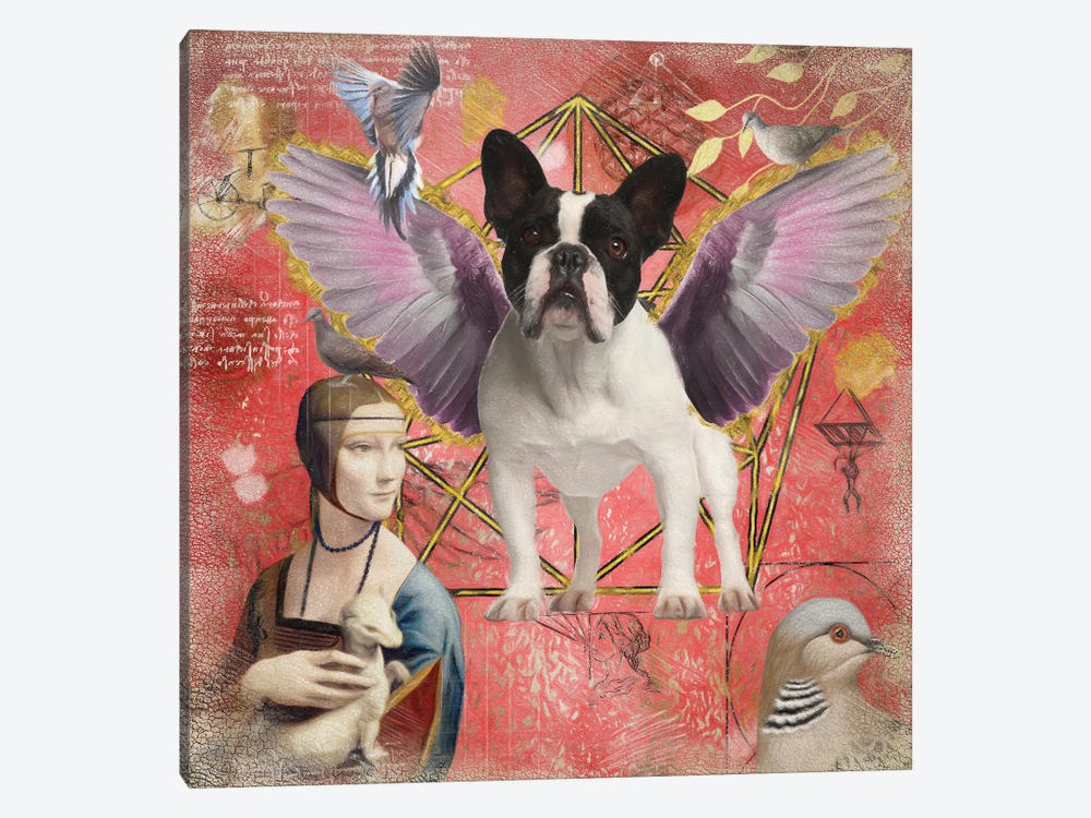 Pied French Bulldog Frenchie Angel by Nobility Dogs 1-piece Canvas Wall Art
