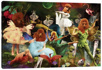 Poodle Fairy Dance Canvas Art Print - Poodle Art