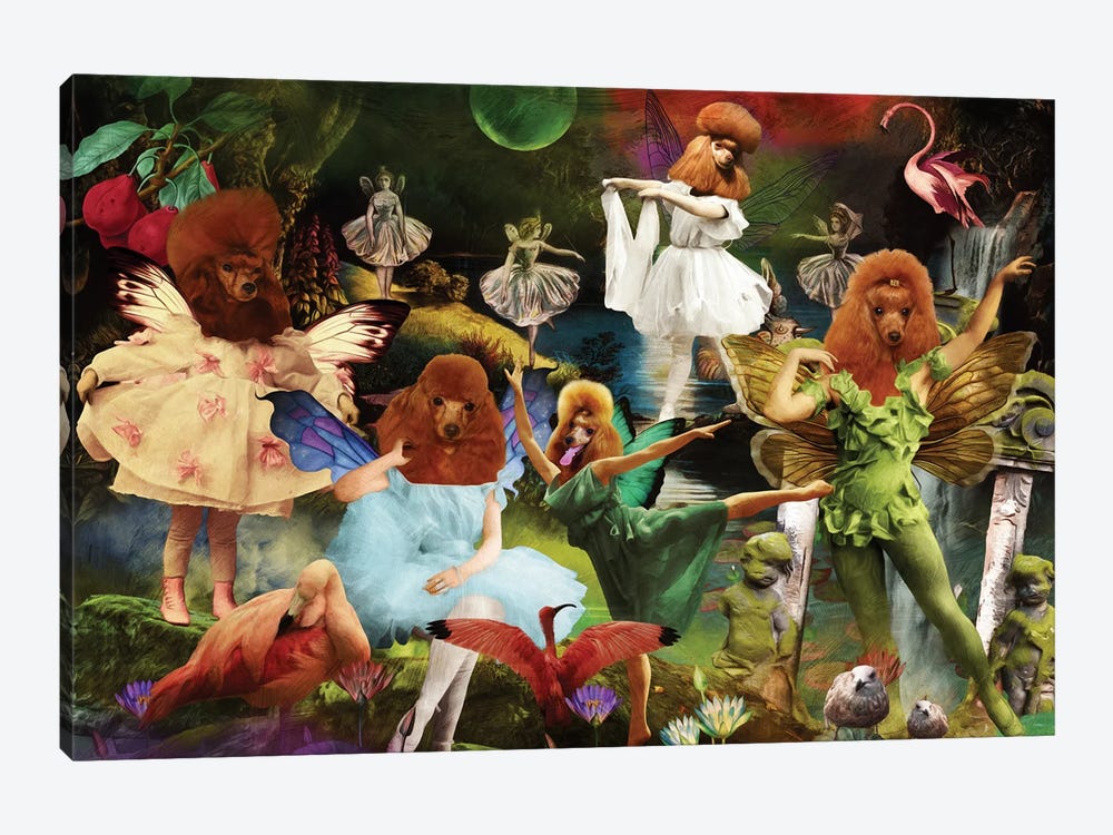 Poodle Fairy Dance by Nobility Dogs 1-piece Canvas Artwork