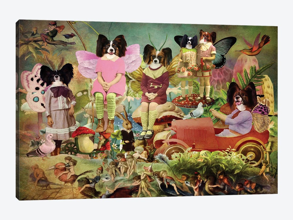 Papillon Dog Fairyland by Nobility Dogs 1-piece Canvas Print