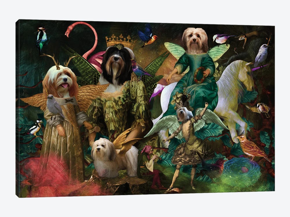 Havanese Dog Unicorn Forest by Nobility Dogs 1-piece Canvas Art Print