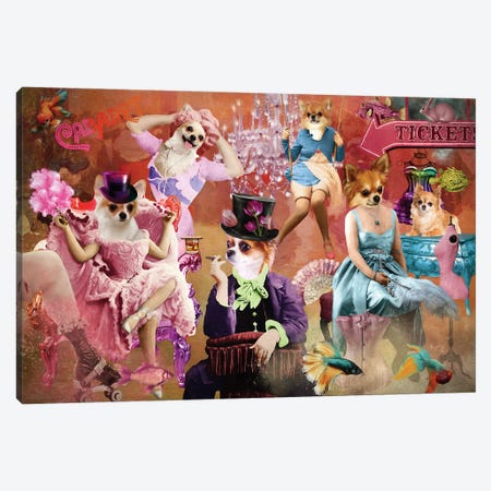 Long Haired Chihuahua Life Is A Cabaret Canvas Print #NDG2012} by Nobility Dogs Canvas Wall Art