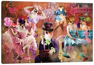 Long Haired Chihuahua Life Is A Cabaret Canvas Art Print - Chihuahua Art