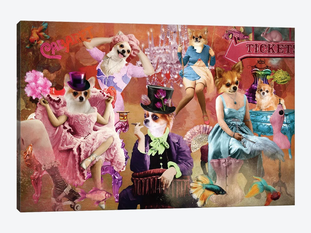 Long Haired Chihuahua Life Is A Cabaret by Nobility Dogs 1-piece Canvas Wall Art