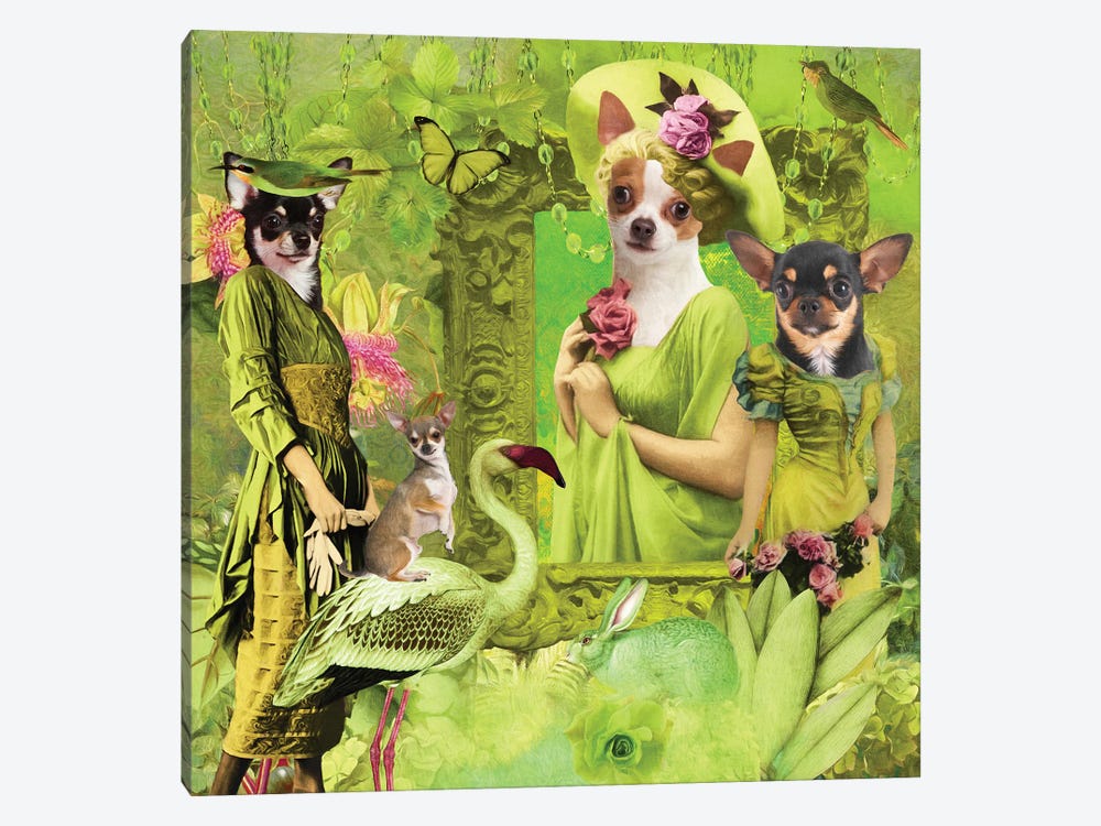 Chihuahua Green Lime Story by Nobility Dogs 1-piece Canvas Art