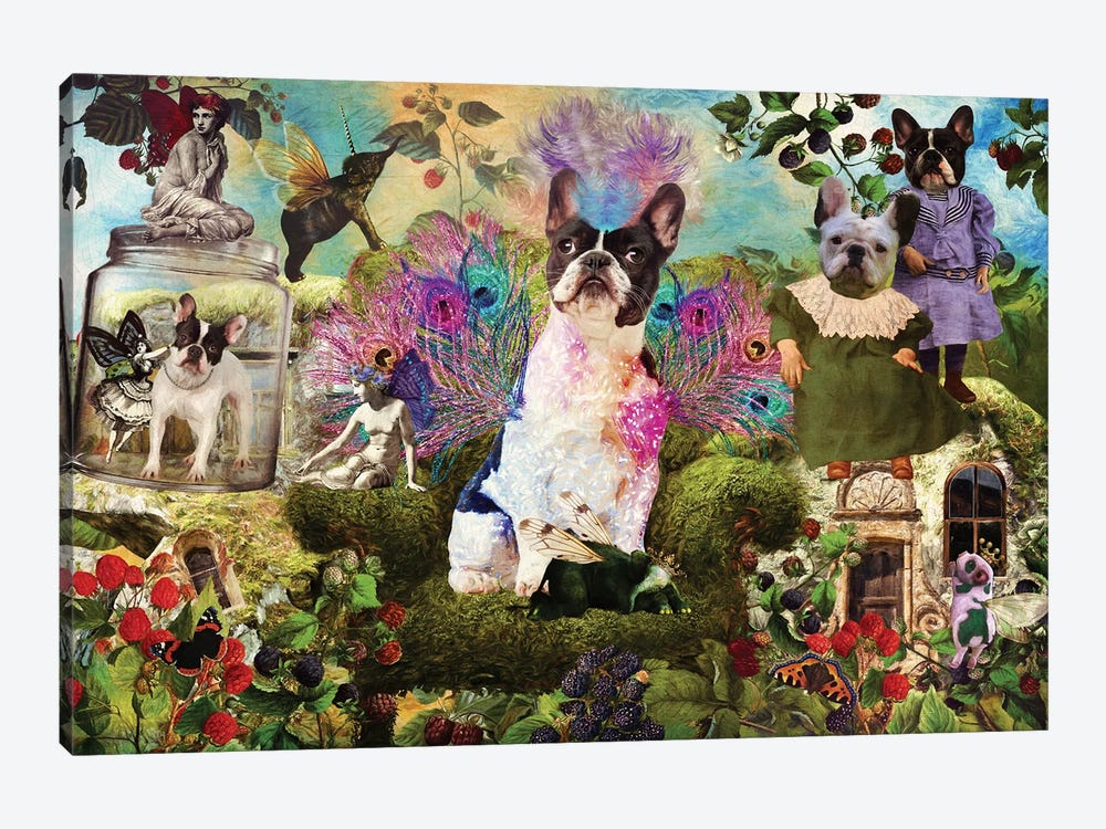 French Bulldog Paradise Garden by Nobility Dogs 1-piece Canvas Print