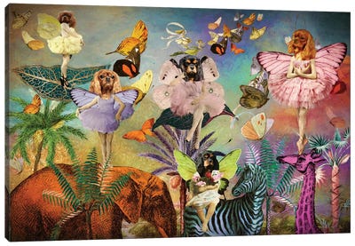 Cavalier King Charles Spaniel Jungle Vibes Canvas Art Print - Spaniels