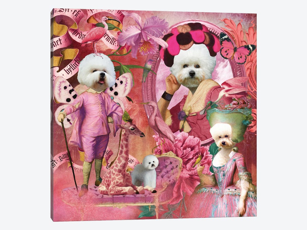 Bichon Frise Noble Pink Story by Nobility Dogs 1-piece Canvas Print