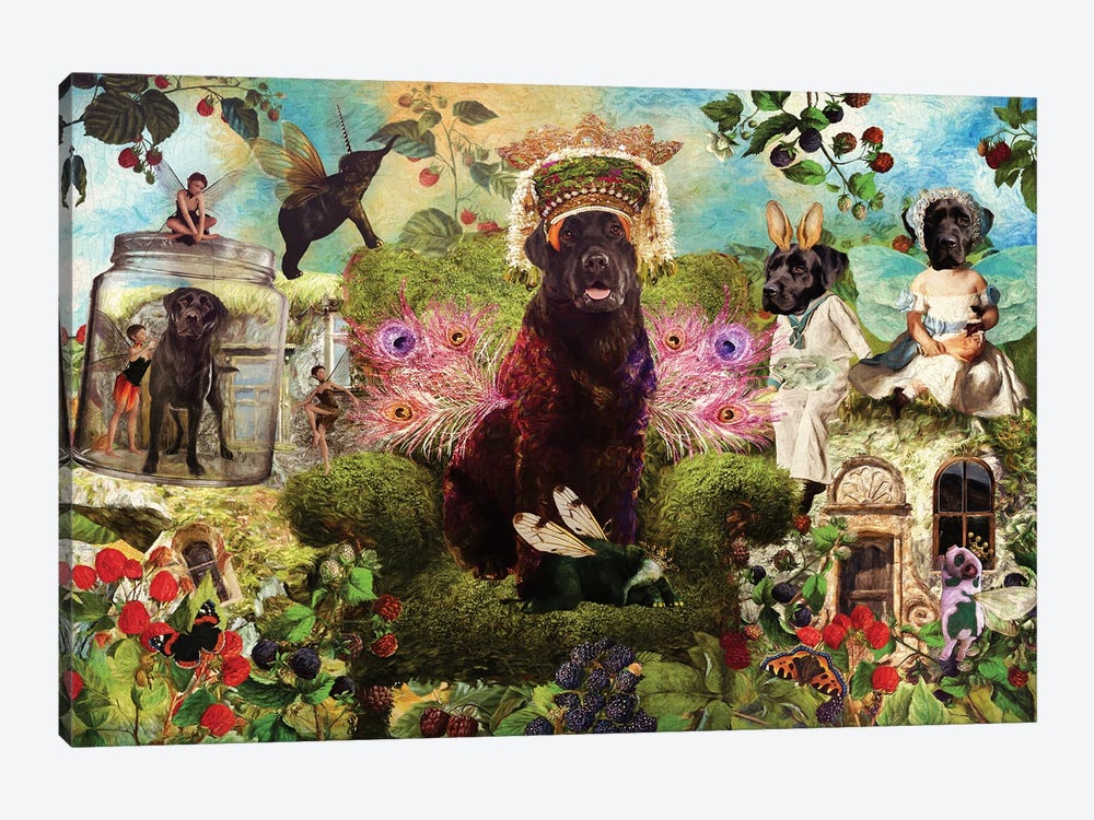 Labrador Retriever Paradise Garden by Nobility Dogs 1-piece Canvas Art