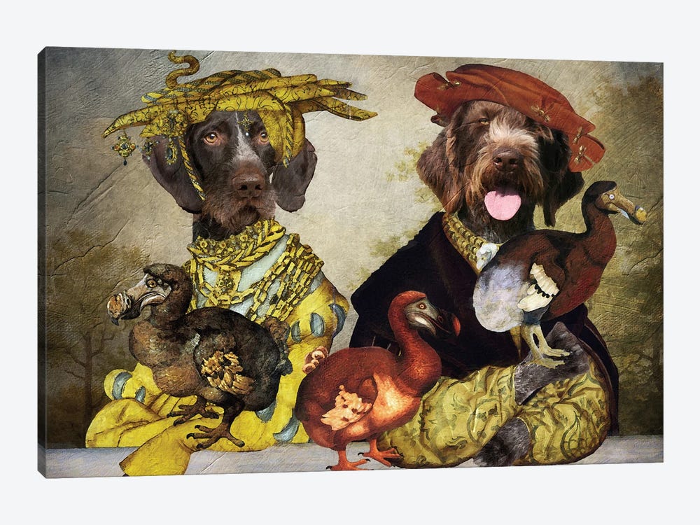 German Wirehaired Pointer Dodo Bird Keepers by Nobility Dogs 1-piece Canvas Art Print