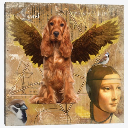 English Cocker Spaniel Angel Da Vinci Canvas Print #NDG203} by Nobility Dogs Canvas Artwork
