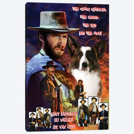 The Good, The Bad And The Ugly Corgi Canvas Print #NDG2049} by Nobility Dogs Canvas Print